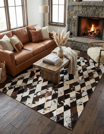 4' 1 x 5' 11 Cowhide Stocks Rug