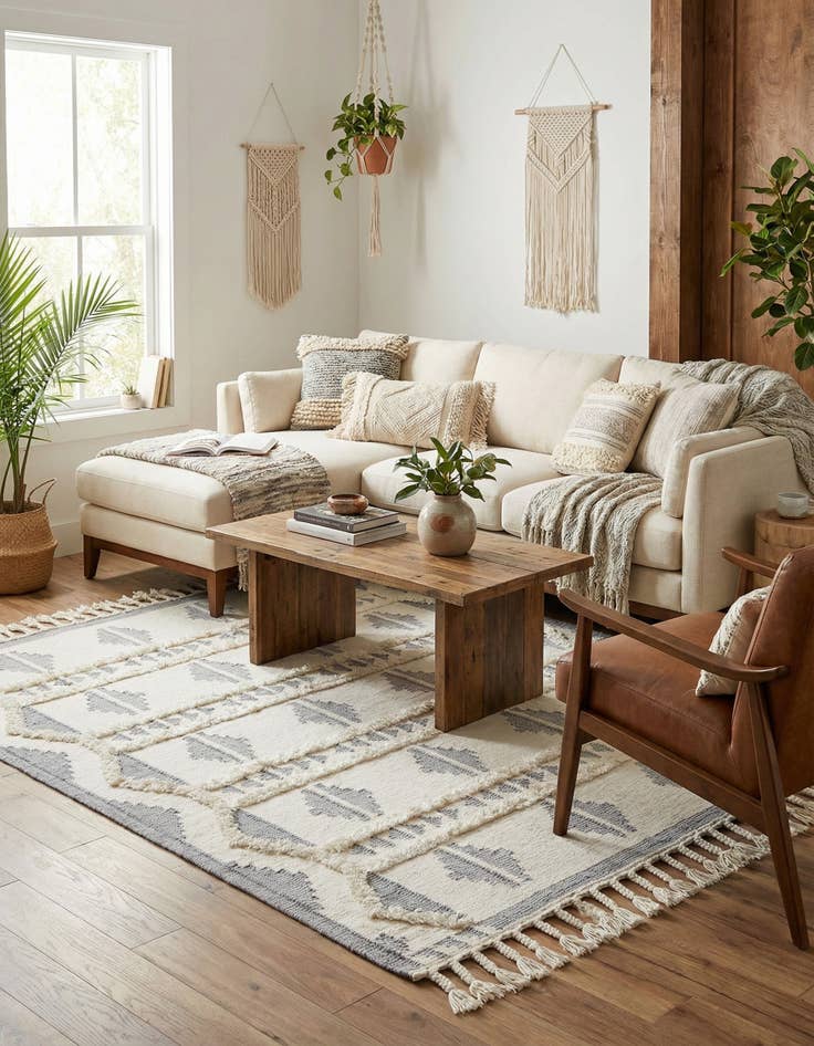 Detail image of  8' x 8'  Hand Woven Arizona Wool Square Rug