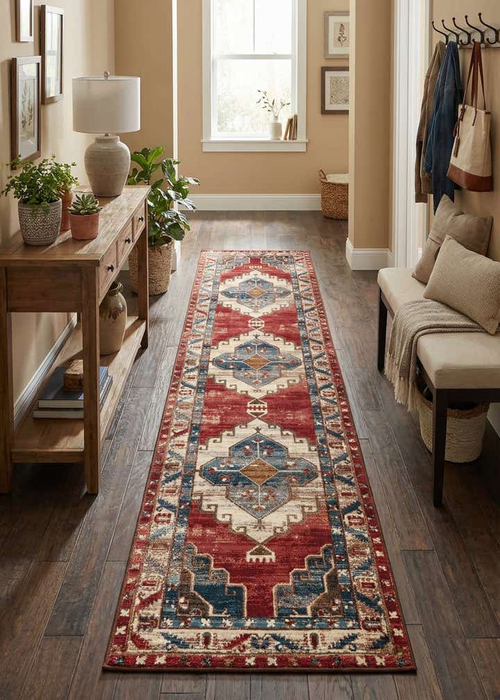 2' 7 x 12' Easy-Clean Traditional Indoor / Outdoor Runner Rug