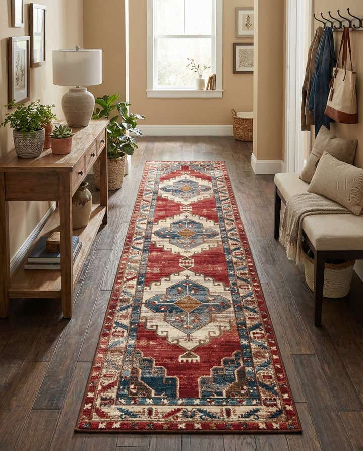 2' 7 x 12' Easy-Clean Traditional Indoor / Outdoor Runner Rug