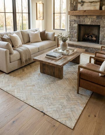 5' x 7' 10 Cowhide Leather Rug