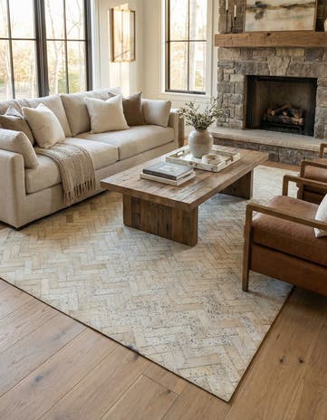 5' x 7' 10 Cowhide Leather Rug