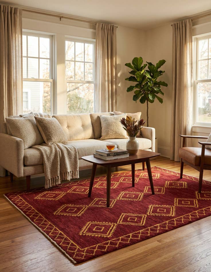 Detail image of 5' x 6' 5  Hand Knotted Modern Ziegler Rug