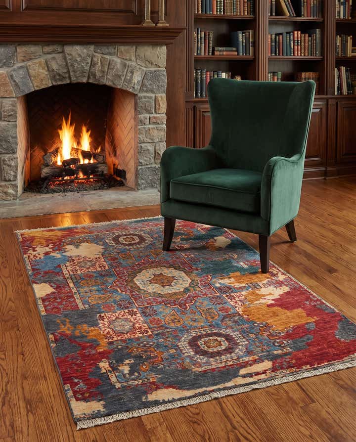 105cm x 155cm Hand Knotted Mamluk Ziegler Rug