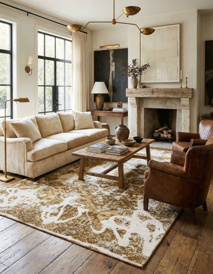 Detail image of 6' 2 x 9' 10  Hand Knotted Ultra Vintage Persian Wool Rug