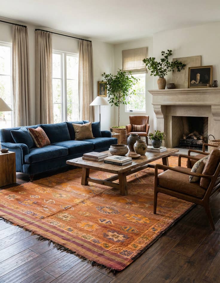 Detail image of  6' 8 x 13' 8  Hand Knotted Moroccan Wool Runner Rug