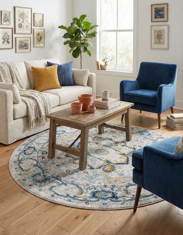 5' 3 x 5' 3 Madeline Vintage Round Rug