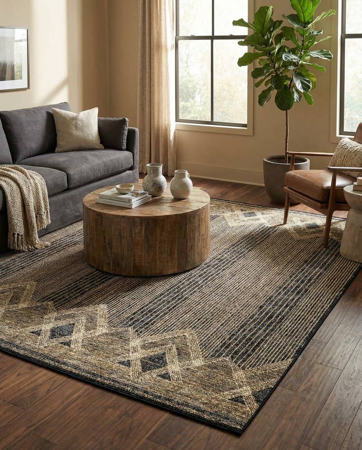 Detail image of 7' 10 x 10' Easy-Clean Modern Indoor / Outdoor Rug