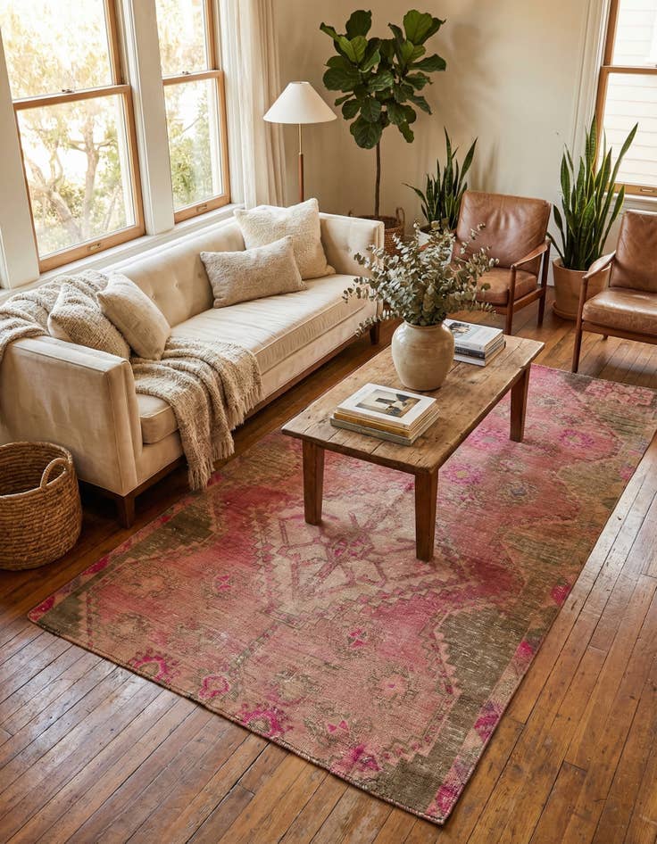 Detail image of 4' x 7' 4  Hand Knotted Ultra Vintage Persian Wool Rug