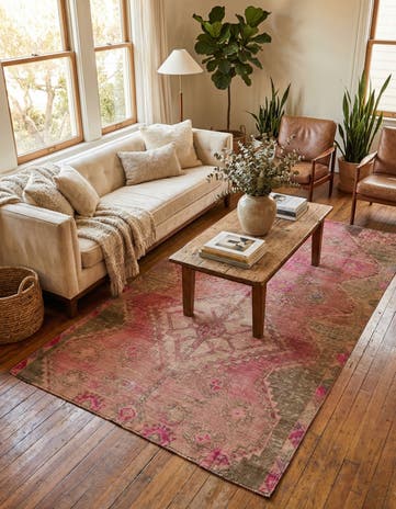 4' x 7' 4 Hand Knotted Ultra Vintage Persian Wool Rug
