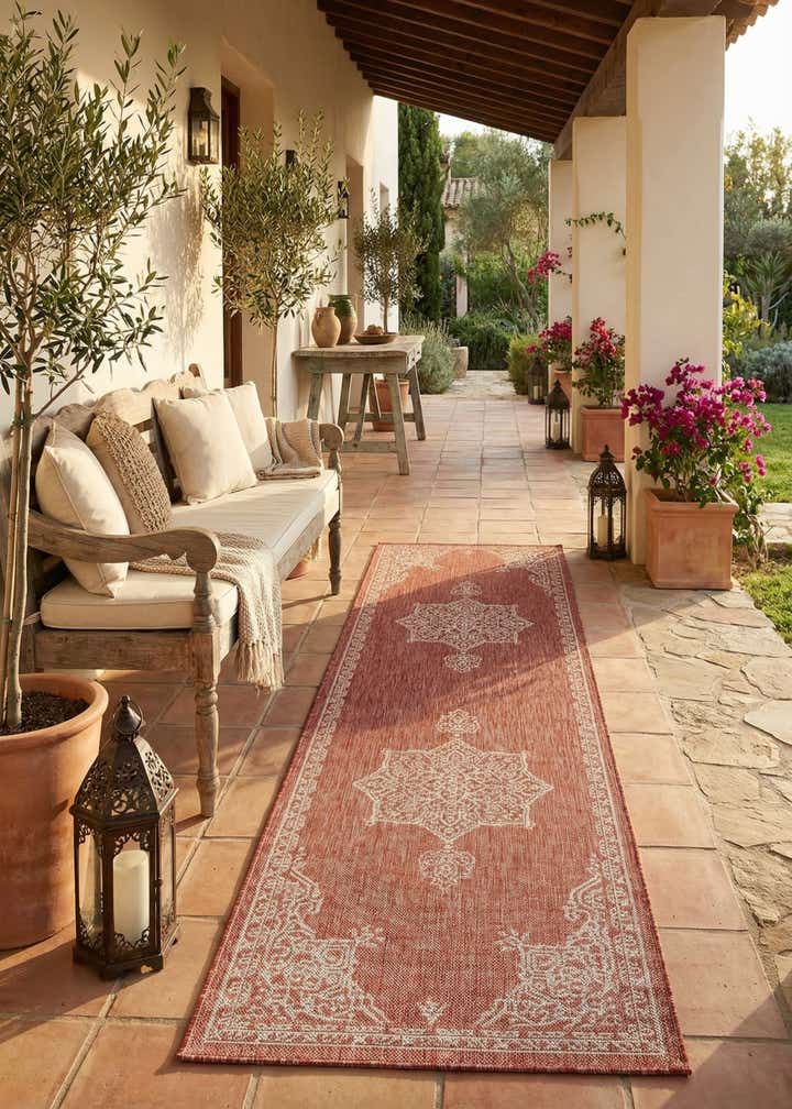 2' 7 x 10' Easy-Clean Traditional Indoor / Outdoor Runner Rug