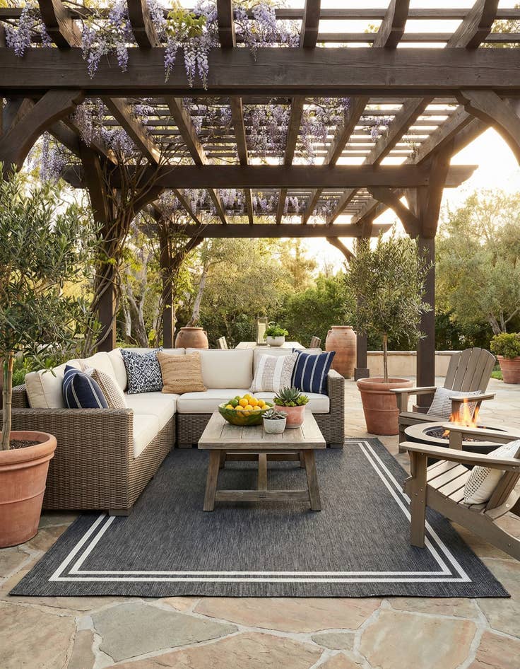 Detail image of 10' x 13'  Washable Jill Zarin Anguilla Indoor / Outdoor Rug