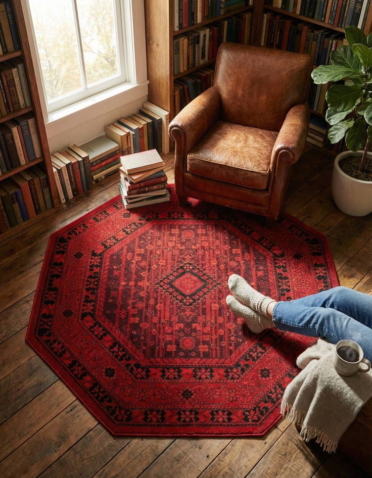 Detail image of 5' 3 x 5' 3 Bokhara Octagon Rug