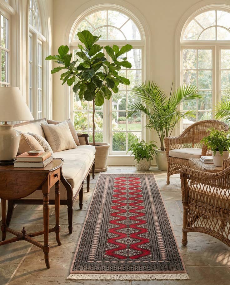 Detail image of 2' 2 x 9' 9 Hand Knotted Bokhara Wool Runner Rug