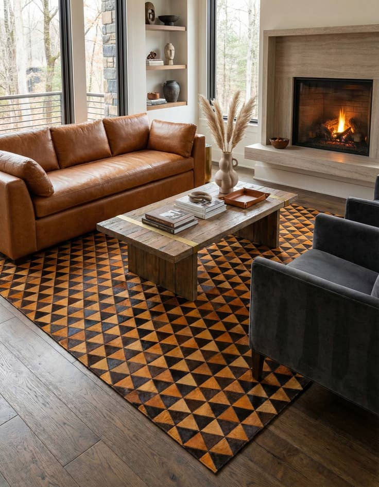 Detail image of  8' x 10' Cowhide - Patchwork Rug