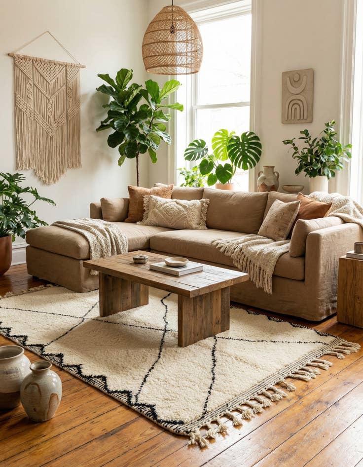 Detail image of 5' 5 x 8' 6  Hand Knotted Moroccan Wool Rug