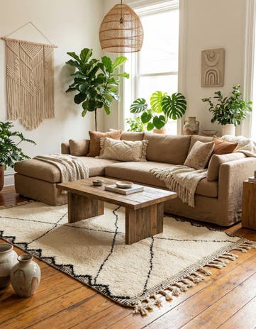 5' 5 x 8' 6 Hand Knotted Moroccan Wool Rug