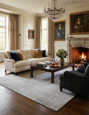 Grey Manor Hand Woven Jill Zarin English Manor Wool Rug