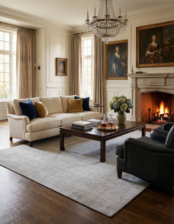 Detail image of  12' x 16' 1  Hand Woven Jill Zarin English Manor Wool Rug