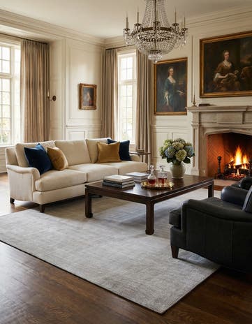 Grey Manor Hand Woven Jill Zarin English Manor Wool Rug