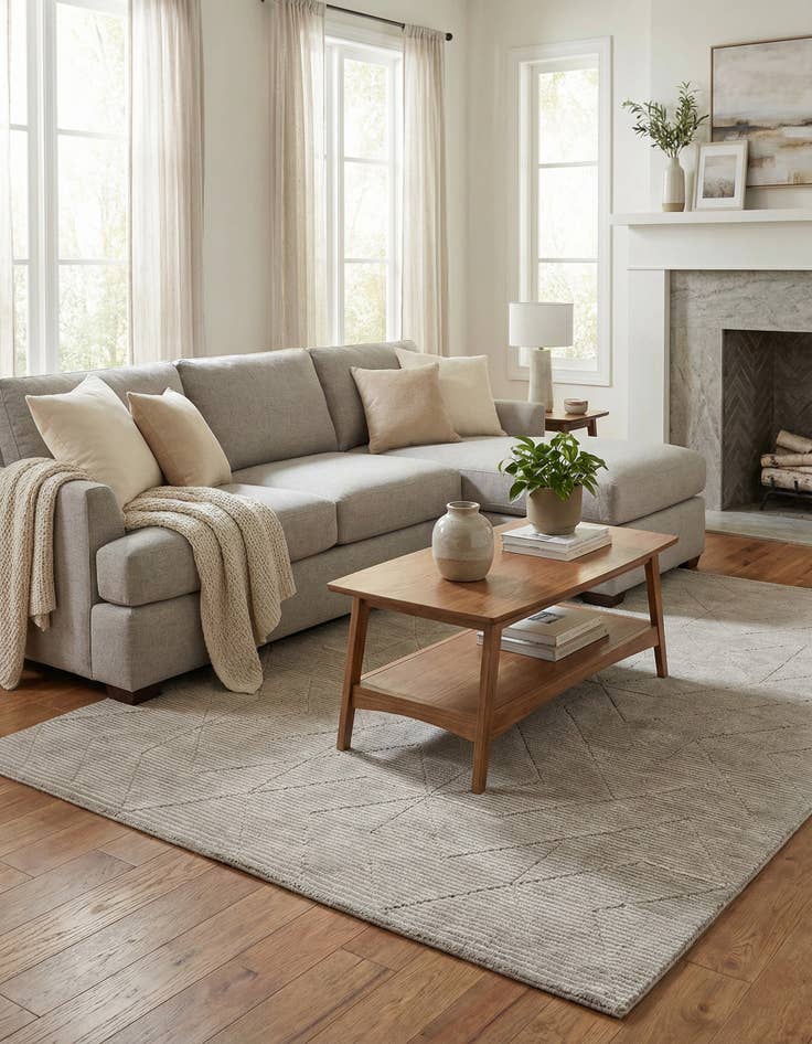 Detail image of  5' 1 x 8' WoolCraft Geometric Rug