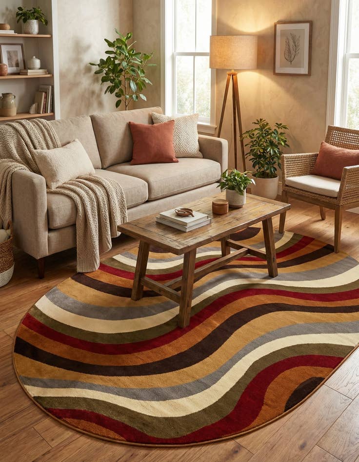 Detail image of 5' 3 x 8' Cafe Oval Rug