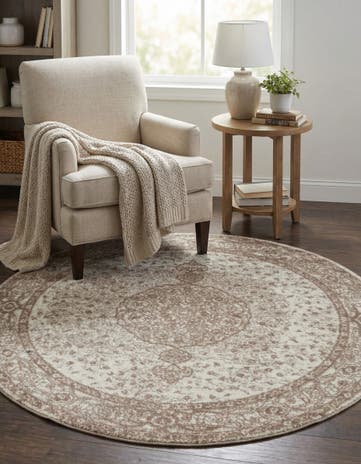 Light Brown Dover Round Rug