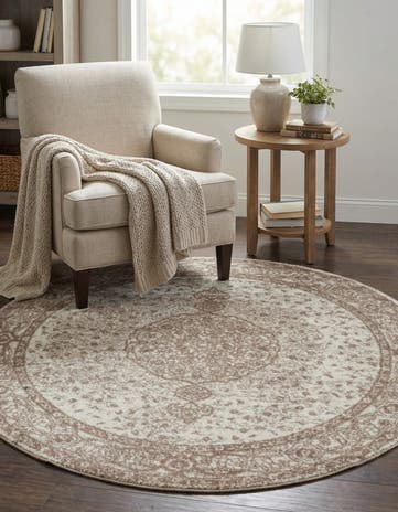 Light Brown Dover Round Rug