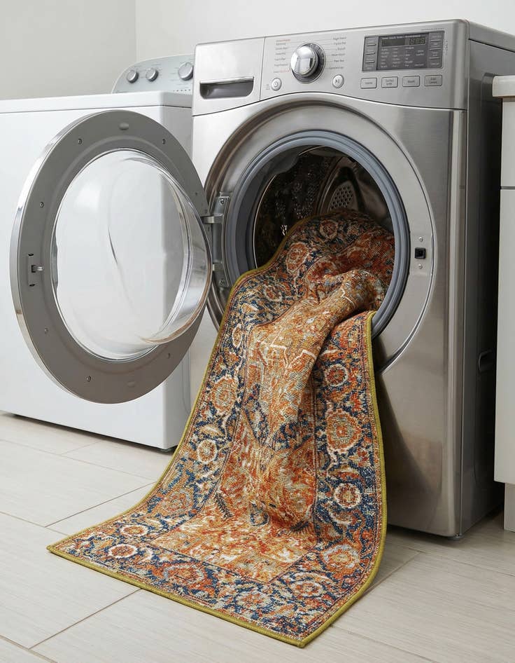 Detail image of 2' x 6'  Washable Traditional Indoor / Outdoor Runner Rug