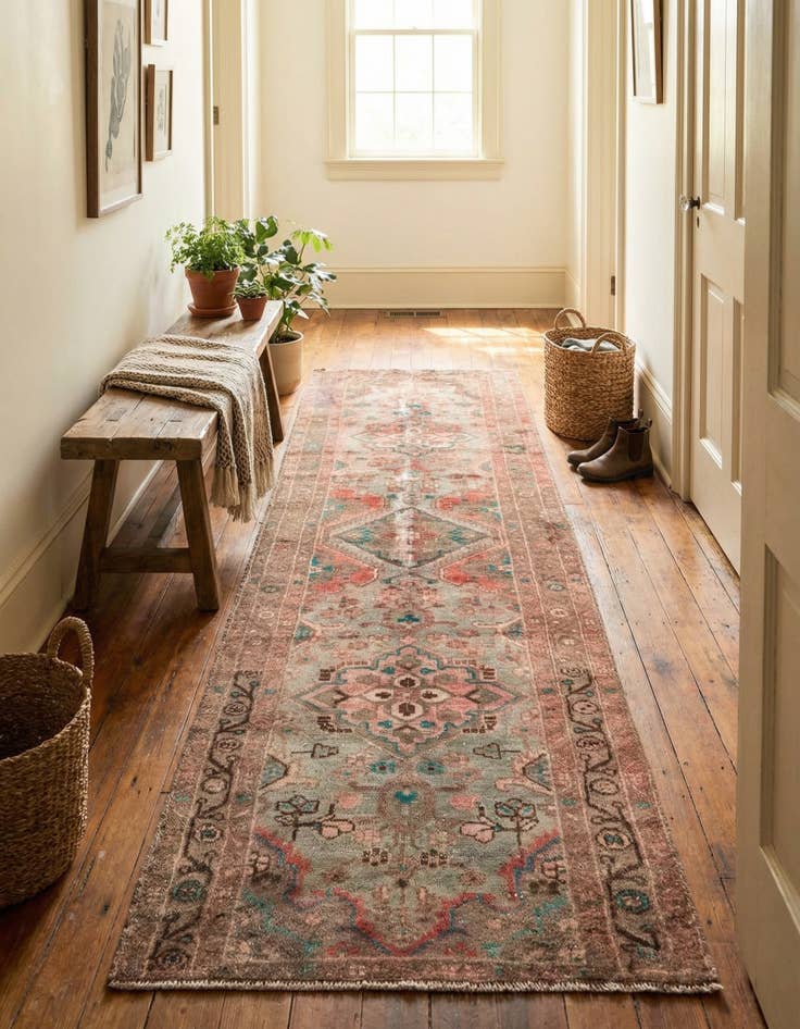 Detail image of  2' 8 x 9' 5  Hand Knotted Ultra Vintage Persian Wool Runner Rug