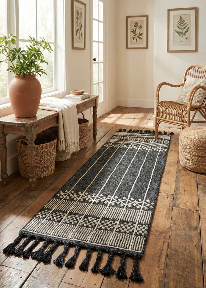 2' 2 x 6' 7 Easy-Clean Eco Bohemian Indoor / Outdoor Runner Rug
