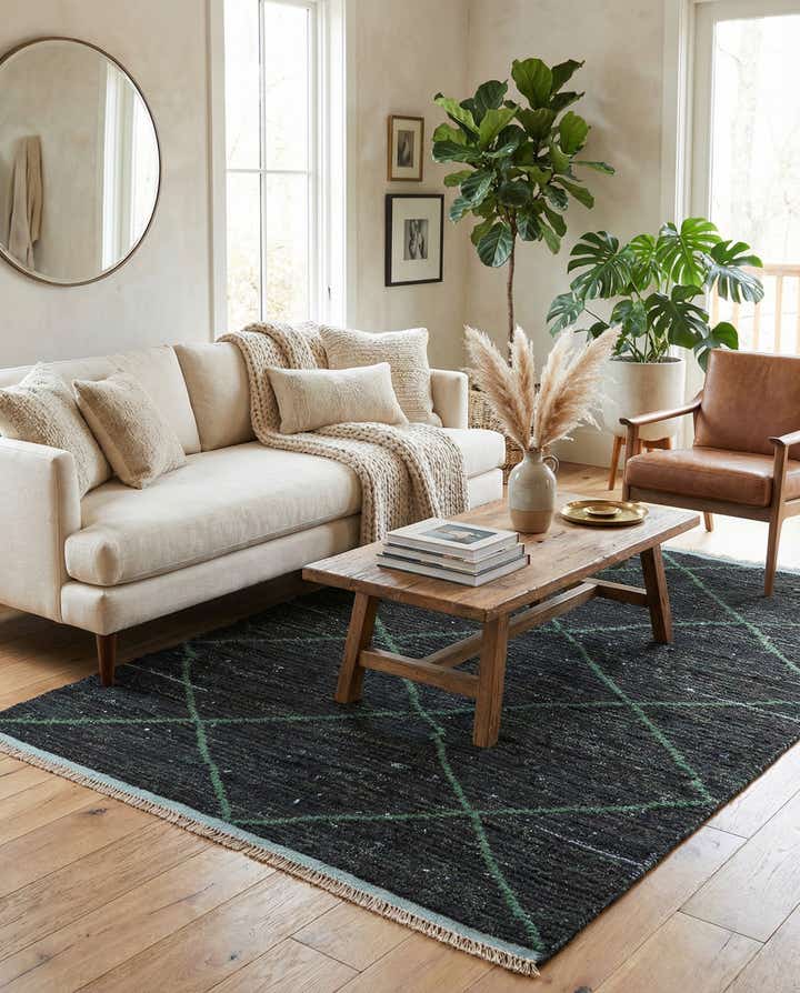 4' 1 x 6' 2 Hand Knotted Moroccan Wool Rug