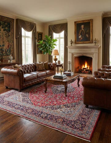 9' 5 x 13' 6 Hand Knotted Mashad Persian Wool Rug