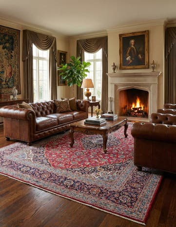 9' 5 x 13' 6 Hand Knotted Mashad Persian Wool Rug