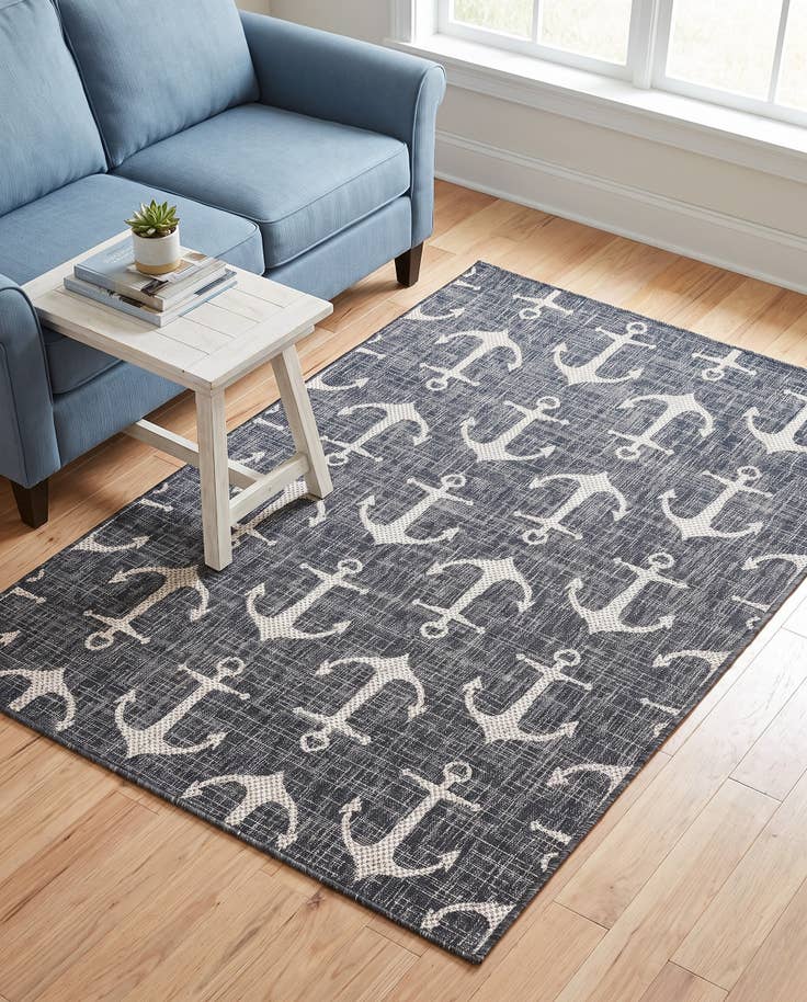 Detail image of 4' x 6' Easy-Clean Coastal Indoor / Outdoor Rug