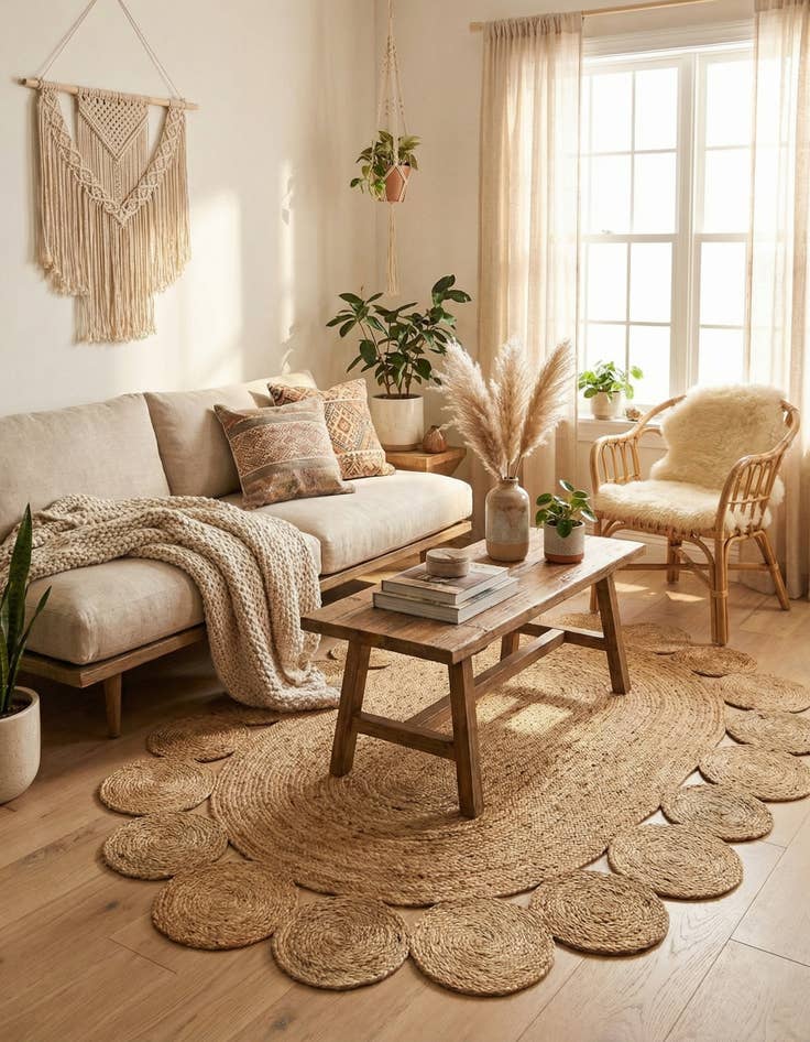 Detail image of 4' 1 x 6' 1  Hand Braided Jute Oval Rug