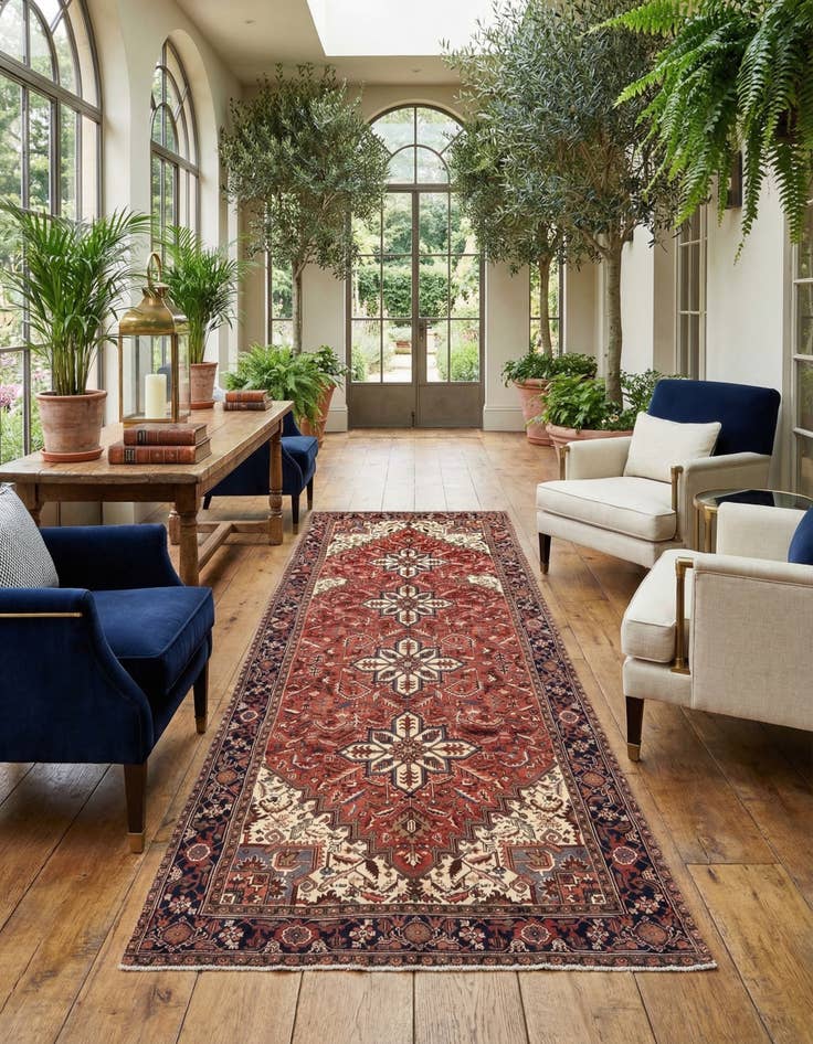 Detail image of 6' 7 x 12' 4 Heriz Wool Runner Rug