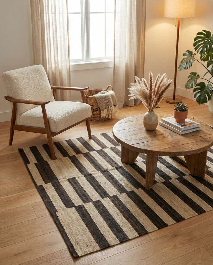 4' 3 x 5' 8 Hand Woven Kilim Modern Wool Rug