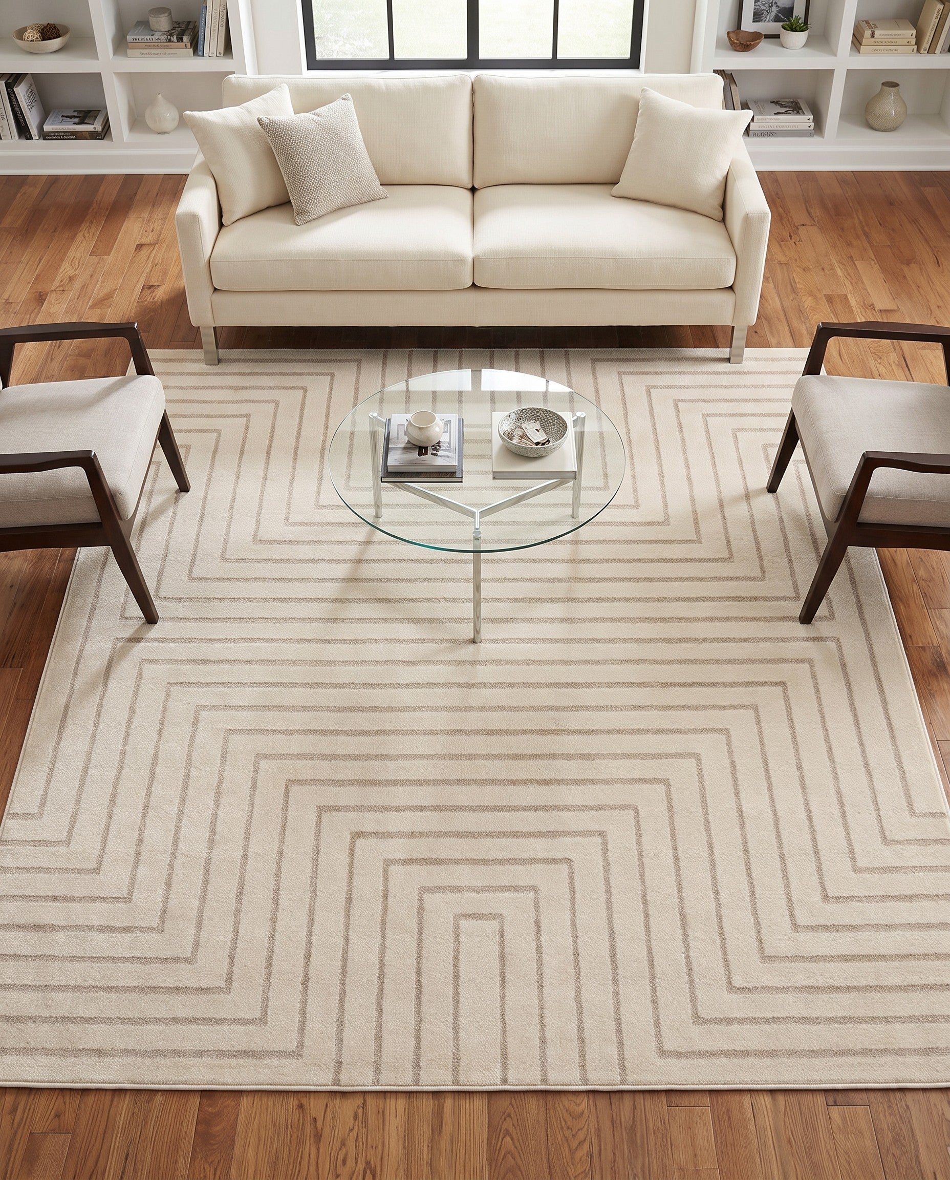 Ivory Contour Square Rug
