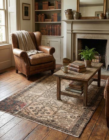 5' x 6' 6 Hand Knotted Ultra Vintage Persian Wool Rug