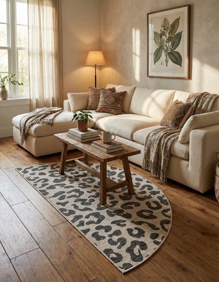 Detail image of 3' x 6'  Washable Safari Indoor / Outdoor Hearth Rug