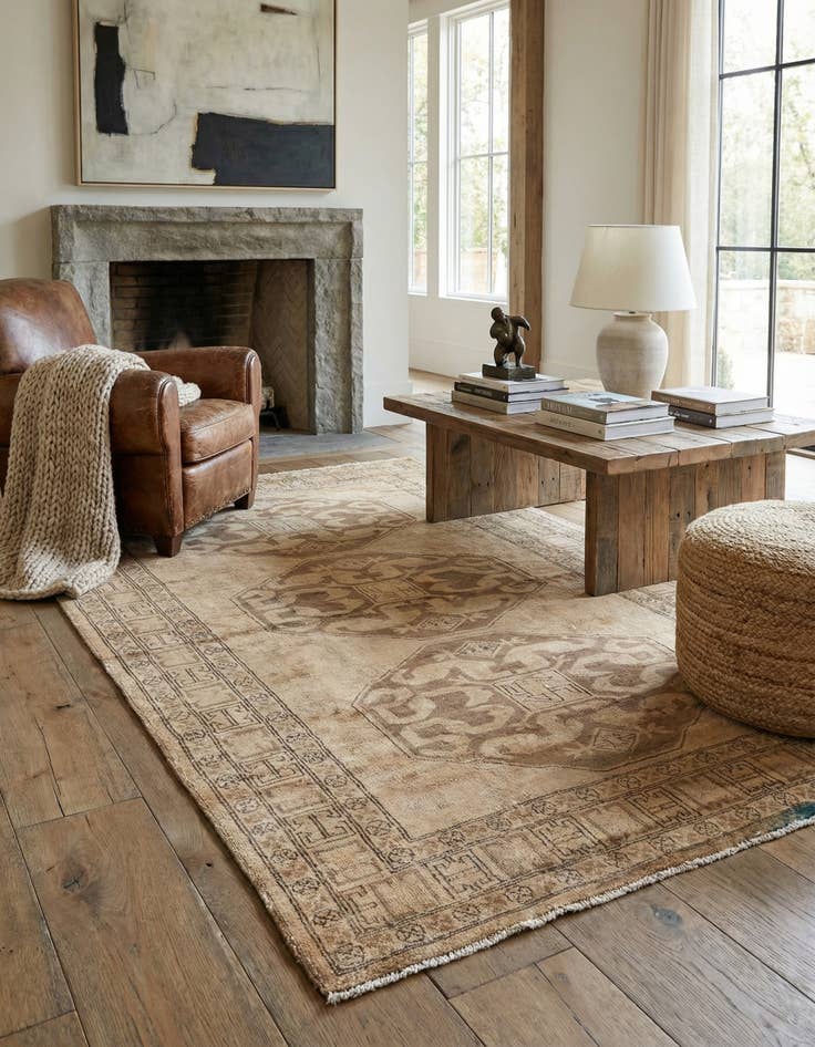 Detail image of  4' x 6' 1  Hand Knotted Ultra Vintage Persian Wool Rug