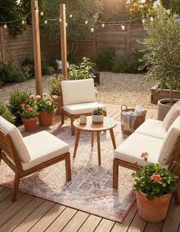 5' 3 x 8' Easy-Clean Aztec Indoor / Outdoor Rug