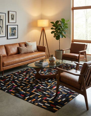 5' 1 x 8' Cowhide - Patchwork Rug