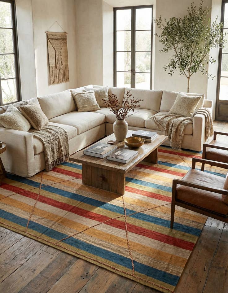 Detail image of  13' x 16'  Hand Knotted Moroccan Wool Rug