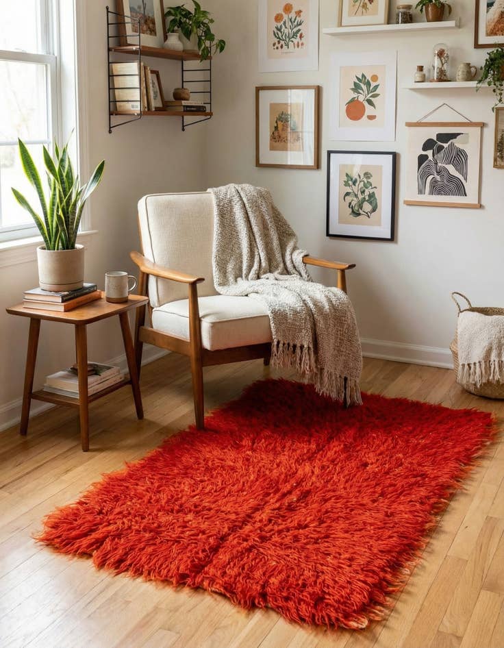 Detail image of 2' 2 x 4'  Hand Knotted Moroccan Wool Rug