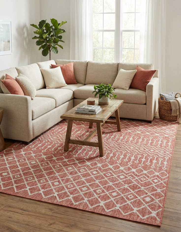 Detail image of 7' 10 x 11'  Washable Trellis Indoor / Outdoor Rug