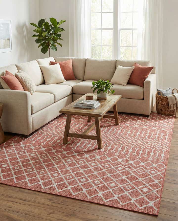 7' 10 x 11' Easy-Clean Lattice Indoor / Outdoor Rug
