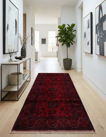 2' 10 x 6' 4 Hand Knotted Khal Mohammadi Wool Runner Rug