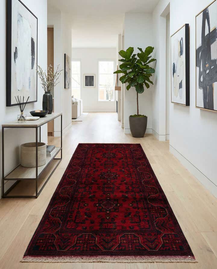 2' 10 x 6' 4 Hand Knotted Khal Mohammadi Wool Runner Rug